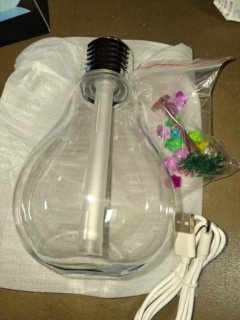 Bulb Humidifier - Pink and Blue LED Lighted Aromatherapy Diffuser